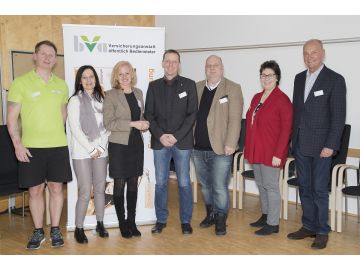 v.l.n.r. Hr. Jahn, Mag. Schönowitz, PhD, MBA, Mag. Fischer, Hr. Vogl, Dr. Scharinger, MSc, Mag. Dr. Widhalm, Hr. Hotter, MSc; Foto: J. Schimmer